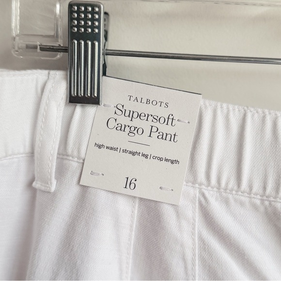 NWT TALBOTS Supersoft Cargo Pants in White 16 - Picture 4 of 5
